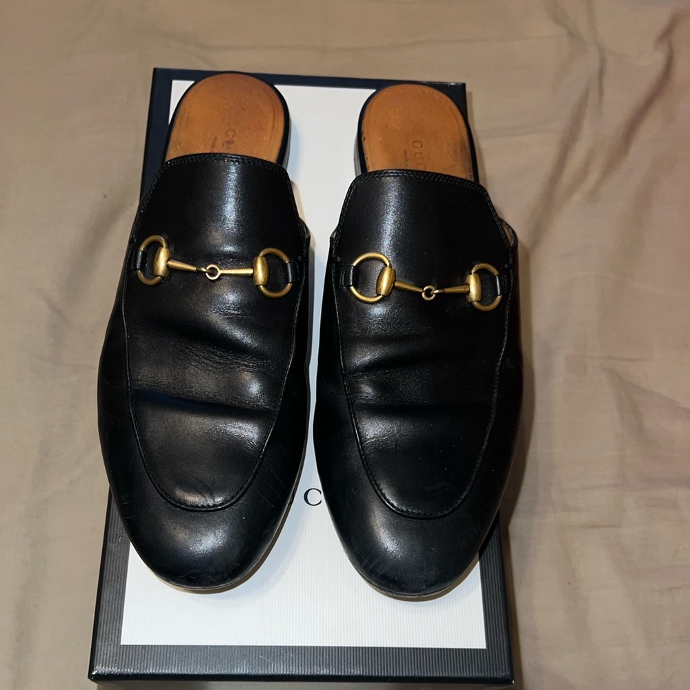 Authentic Gucci-  WOMEN'S PRINCETOWN LEATHER SLIPPER Size 39